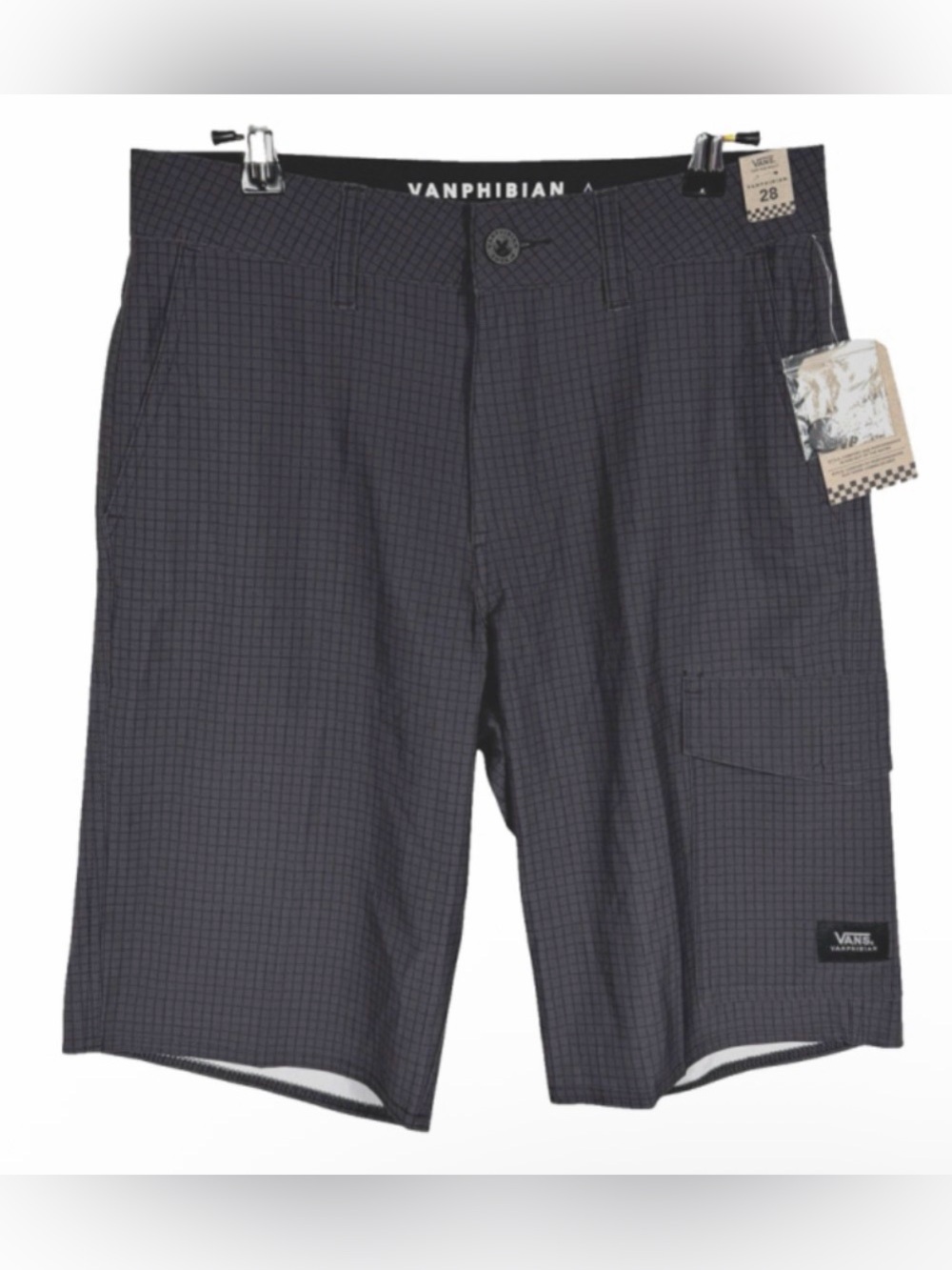 VANS Vanphibian Ripstopper Board Shorts Gray and Black Men's Size 28